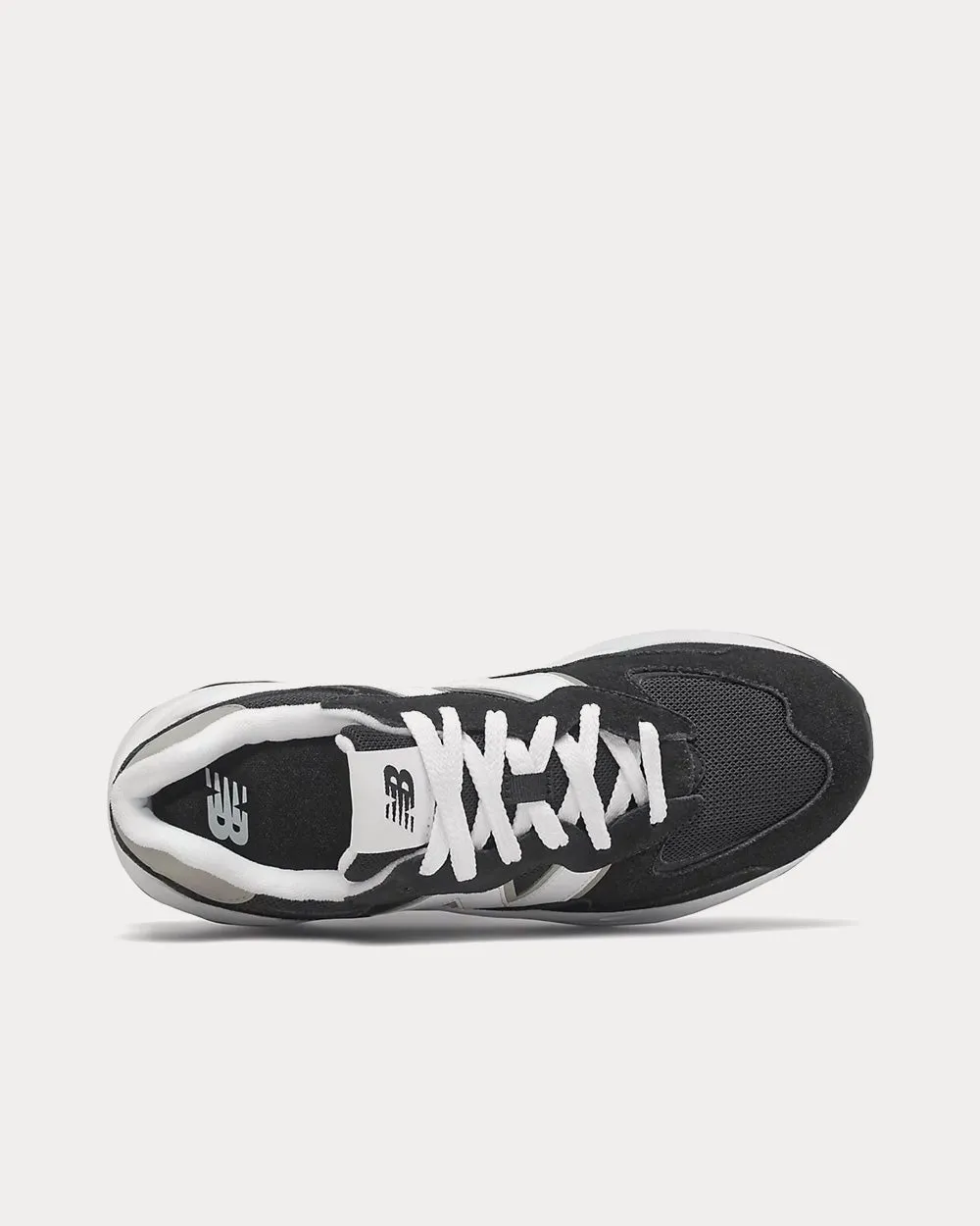 57/40 Black with NB White Low Top Sneakers