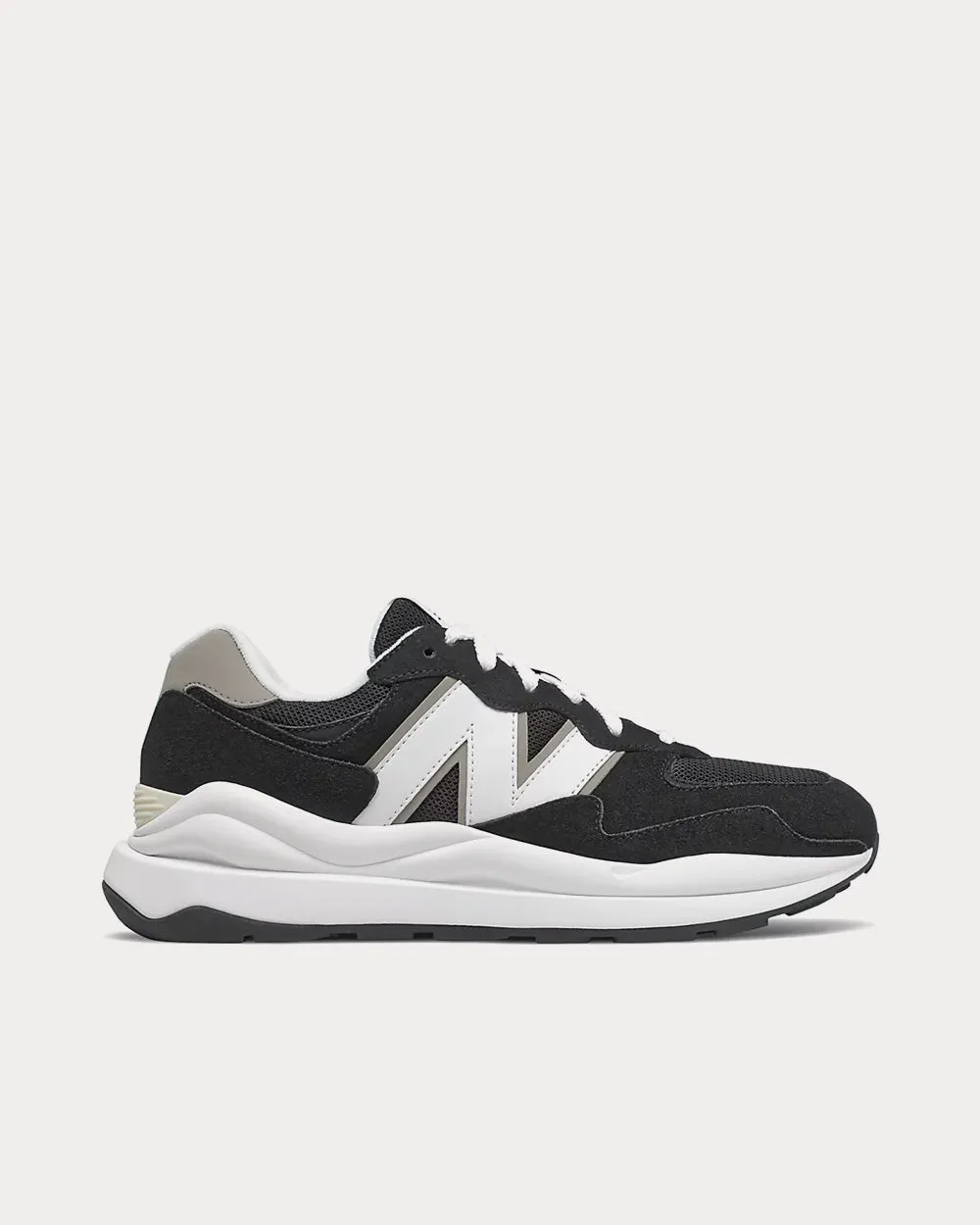 57/40 Black with NB White Low Top Sneakers