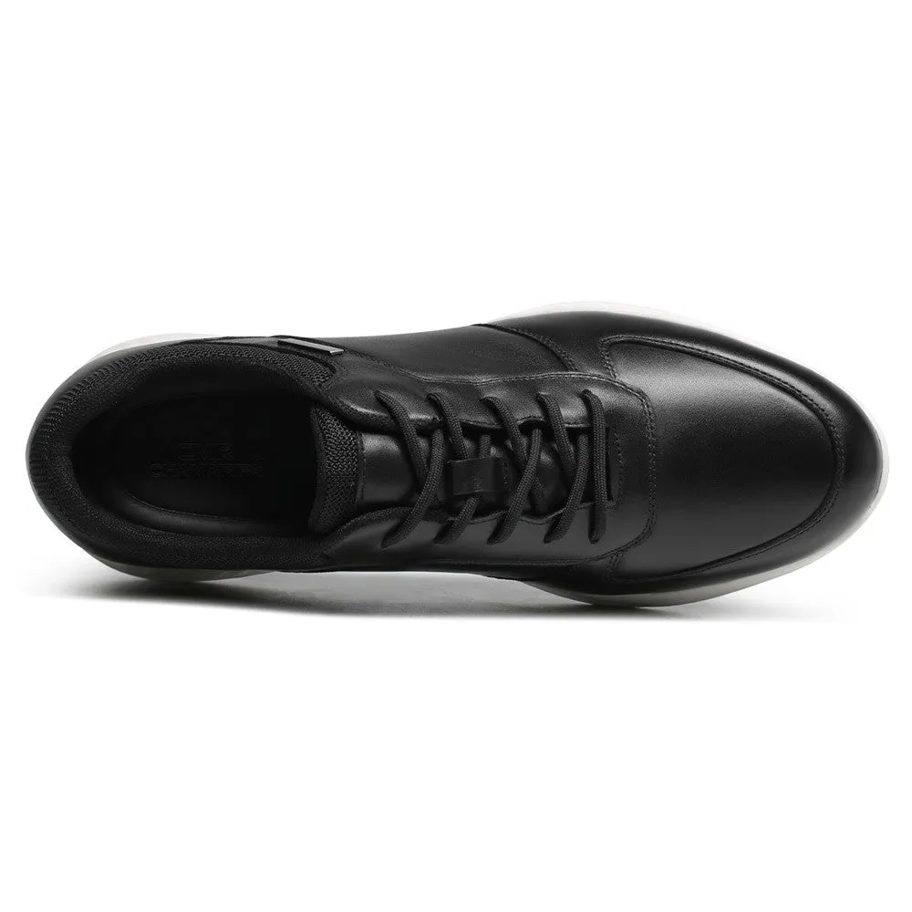 6 CM 2.36 Inches CMR CHAMARIPA Height Increasing Shoes Elevated Casual Black Leather Sneakers - Men's Height Increasing Shoes
