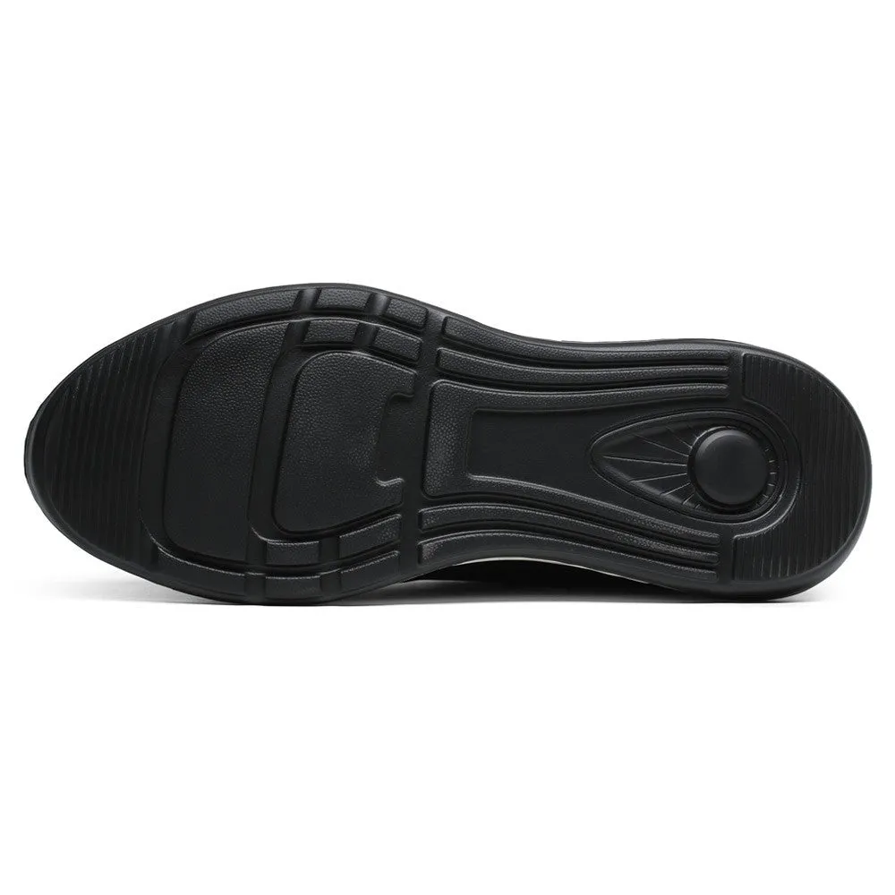 6 CM 2.36 Inches CMR CHAMARIPA Height Increasing Shoes Elevated Casual Black Leather Sneakers - Men's Height Increasing Shoes