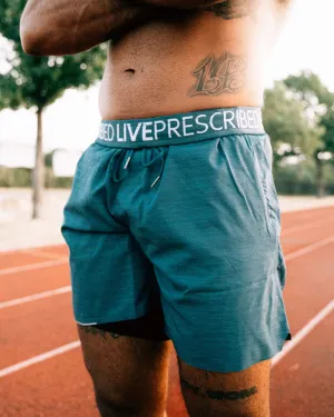 7" The Endurance Men's Training Short -  Heather Petrol Blue (Linerless)