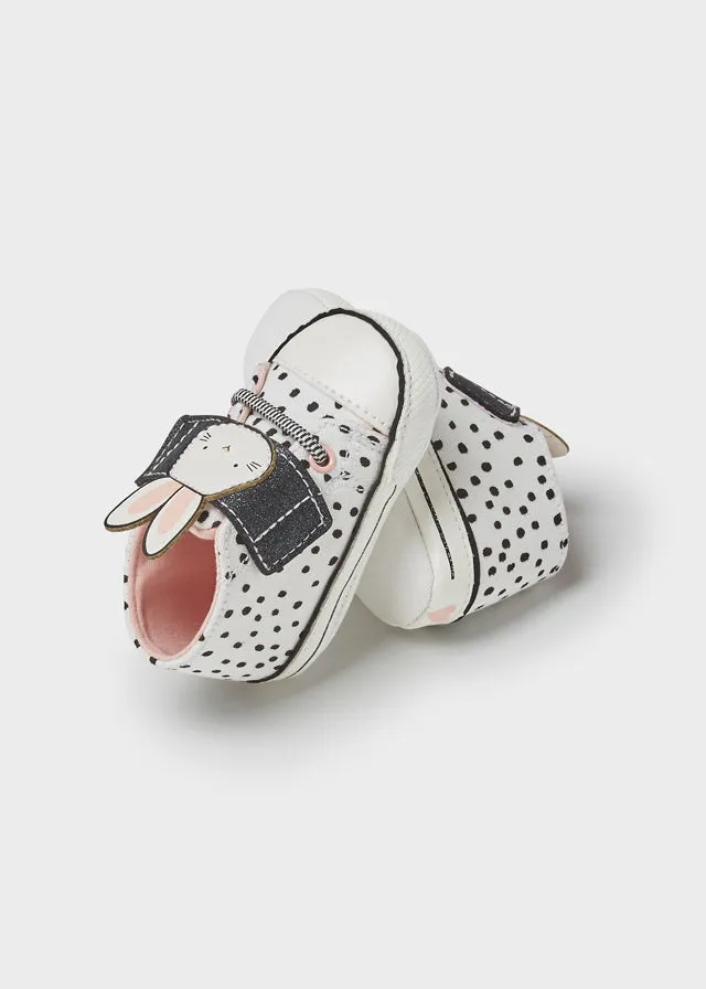 9515 Mayoral Baby Girls Canvas Sneakers, Black and White 3D Bunny