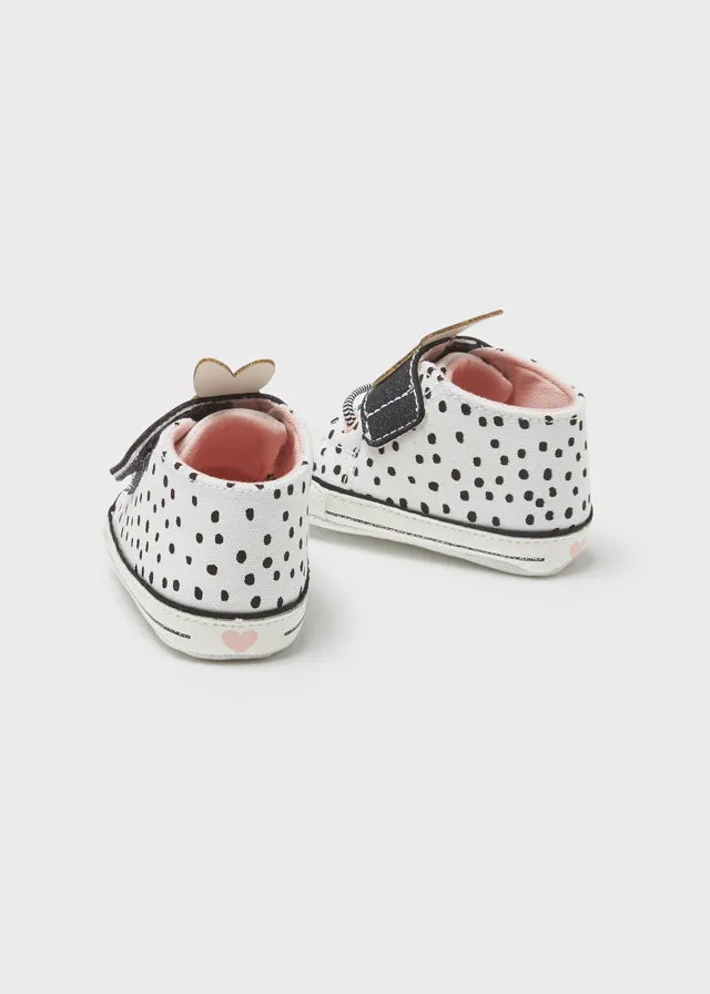 9515 Mayoral Baby Girls Canvas Sneakers, Black and White 3D Bunny
