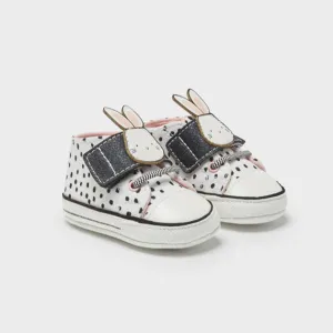 9515 Mayoral Baby Girls Canvas Sneakers, Black and White 3D Bunny