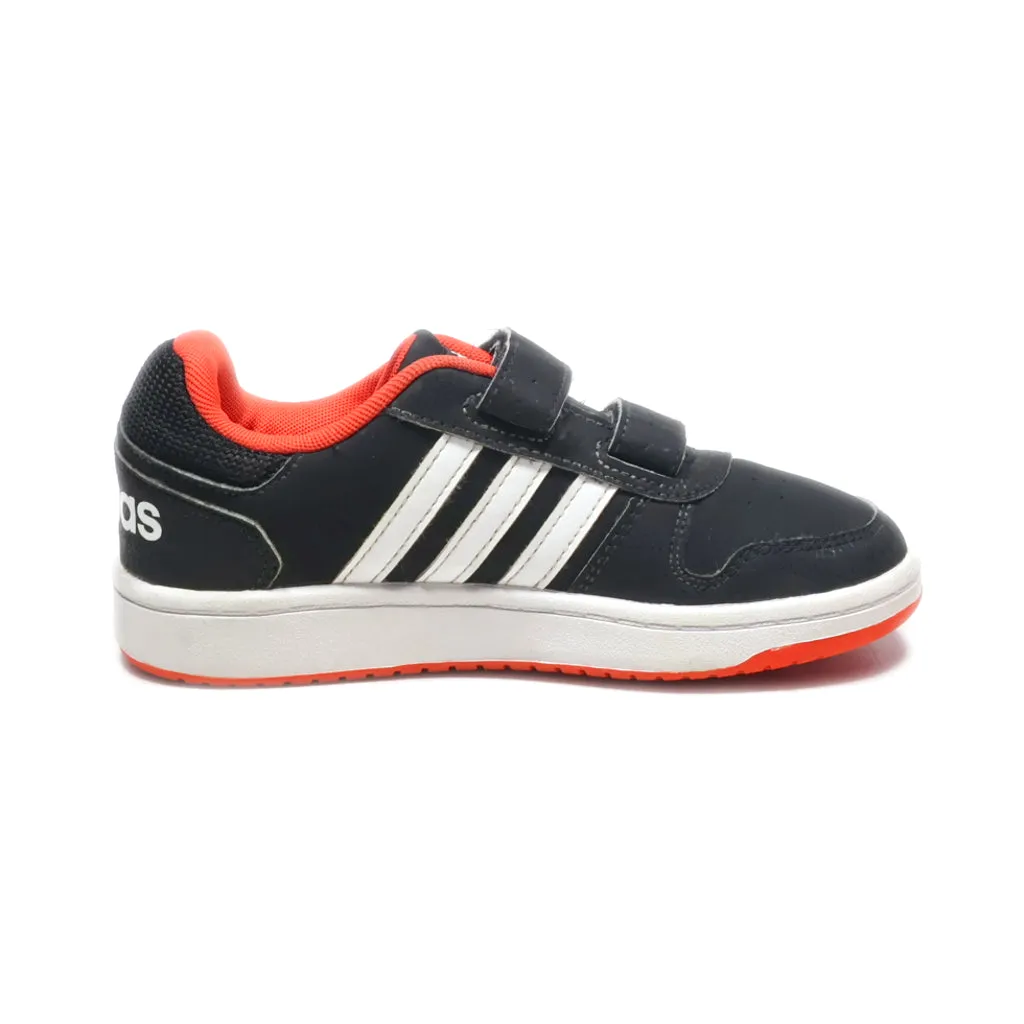 Adidas Neo Hoops Sneakers Leather Black Colour For Kids