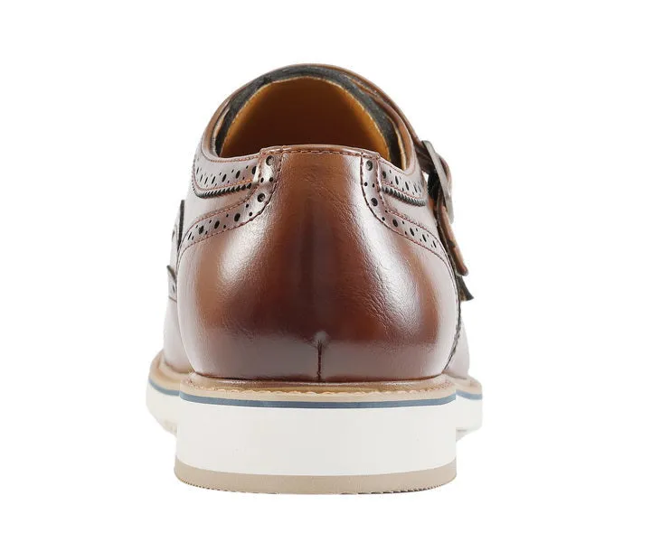 Amali Dario Monk Strap Shoes Men’s Smooth Cognac Leather