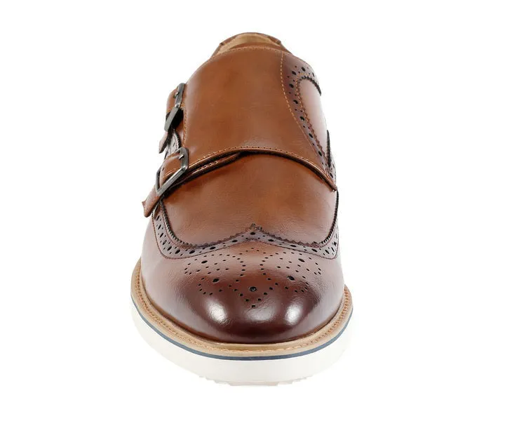 Amali Dario Monk Strap Shoes Men’s Smooth Cognac Leather