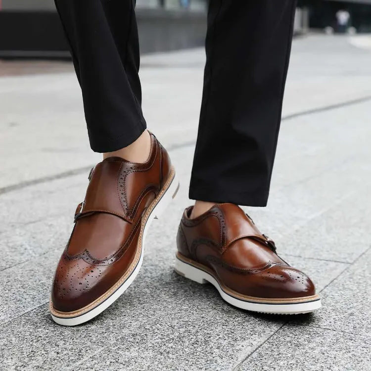 Amali Dario Monk Strap Shoes Men’s Smooth Cognac Leather
