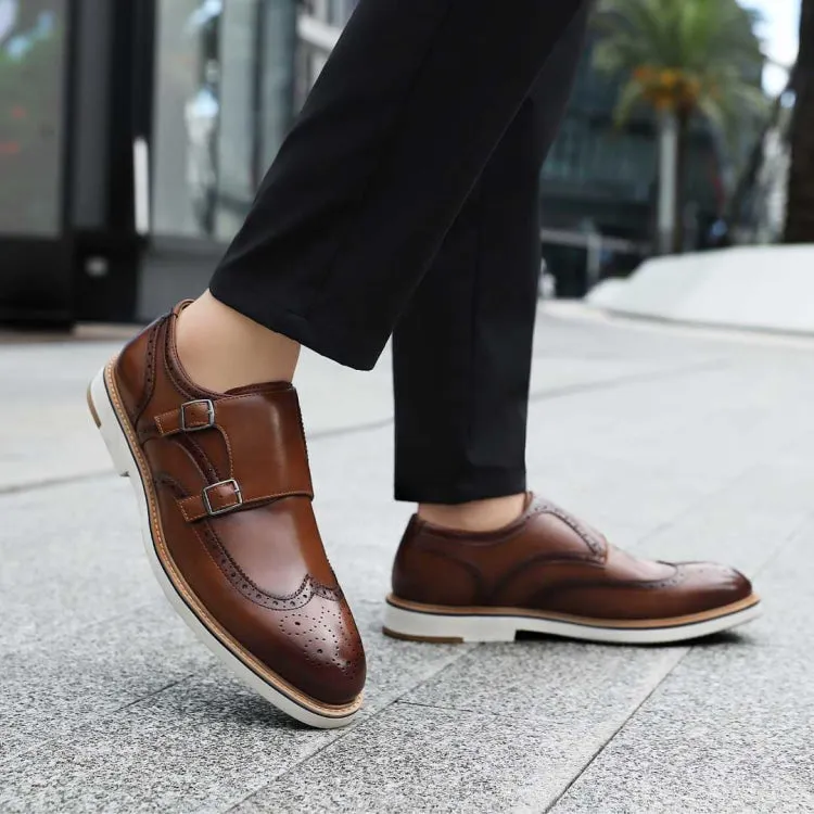 Amali Dario Monk Strap Shoes Men’s Smooth Cognac Leather