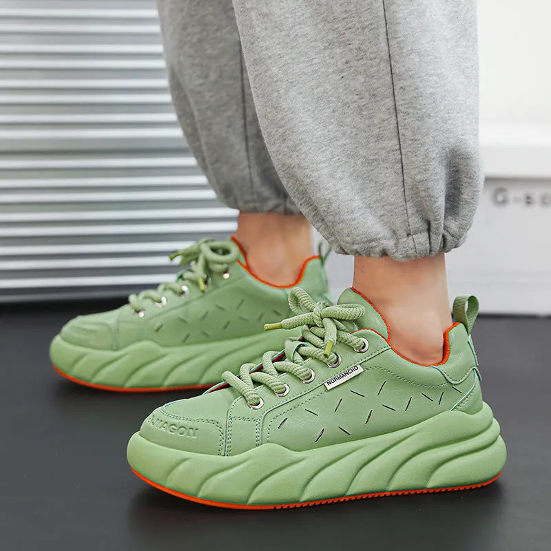 Avocado thick-soled street shoes