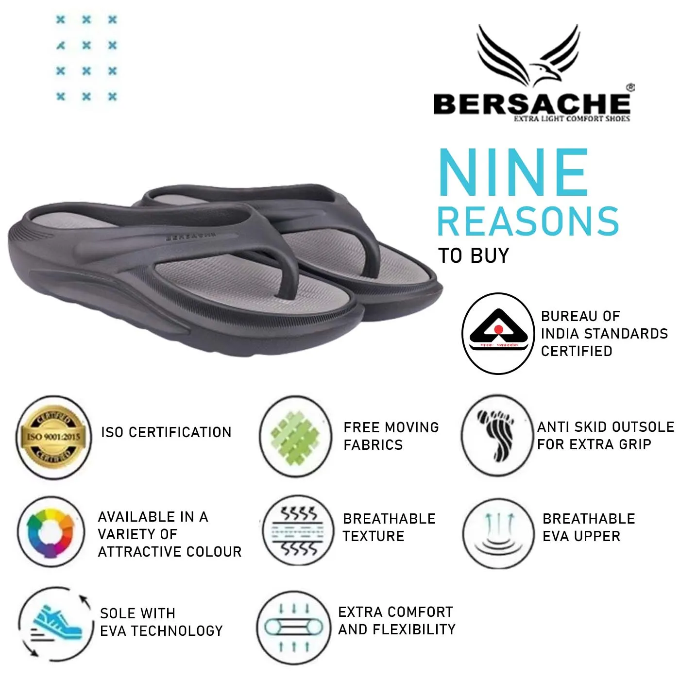 Bersache Extra Soft Classic Casual with  Regular wear with Ultra Soft & Flexibility Technology Flip Flop for Men's & Boy's (6178-Grey)