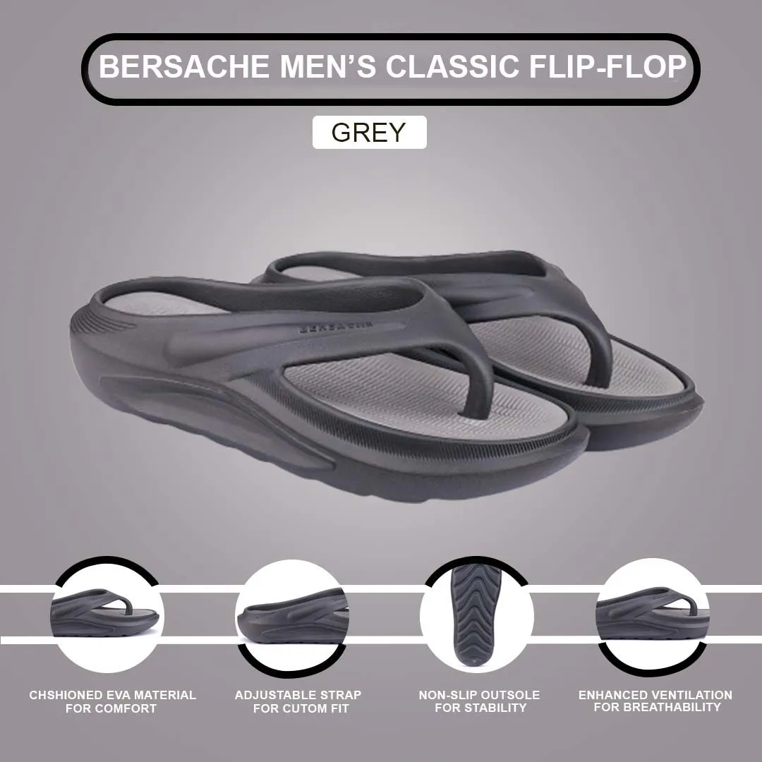 Bersache Extra Soft Classic Casual with  Regular wear with Ultra Soft & Flexibility Technology Flip Flop for Men's & Boy's (6178-Grey)