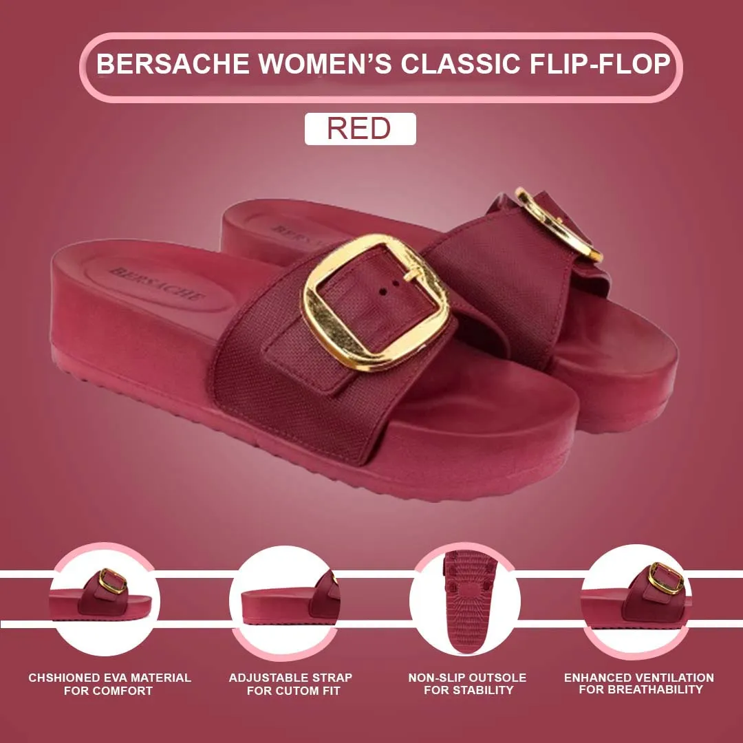 Bersache Extra Soft Classic Casual with  Regular wear with Ultra Soft & Flexibility Technology Flip Flop for Women's & Girl's (6183-Maroon)