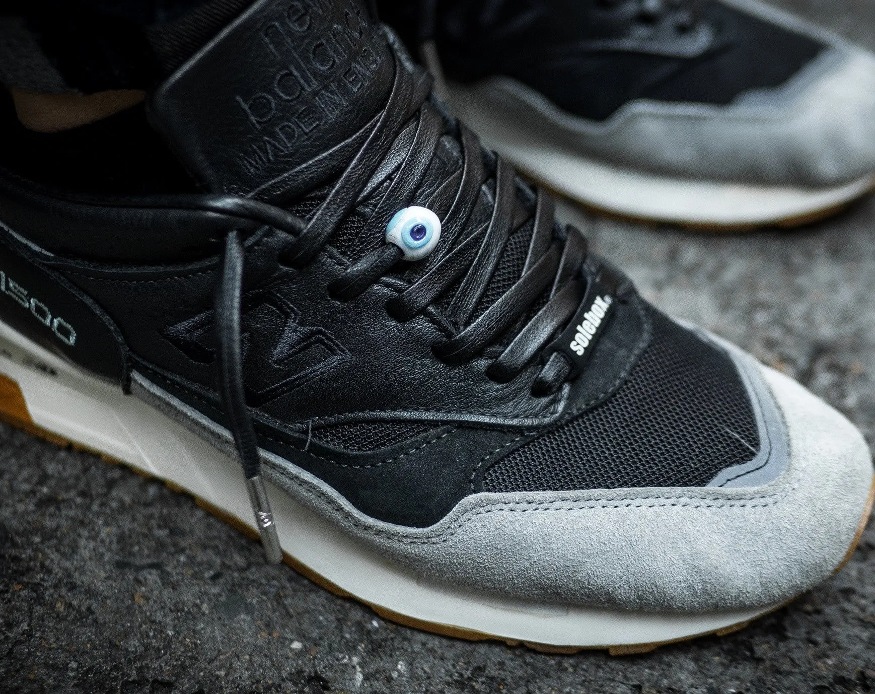 Black Leather Laces - Silver Aglet