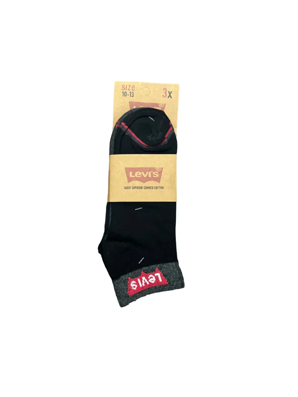 Branded Levi's  Cotton Ankle Socks (Pack Of 3 Pairs)