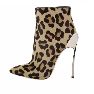 Casual Suede Point Toe High Heel Ankle Boots