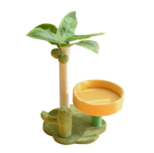 Coconut Cat Tree Tower Scratching Post Toys