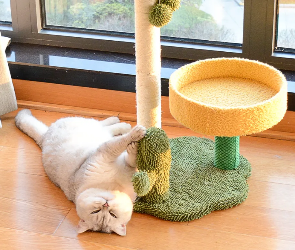 Coconut Cat Tree Tower Scratching Post Toys