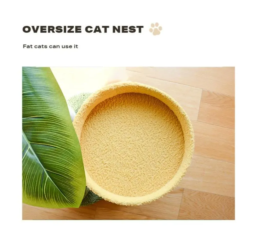 Coconut Cat Tree Tower Scratching Post Toys
