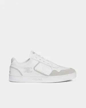 CT-10 Lace-Up Calfskin & Suede Optic White / Grey Low Top Sneakers
