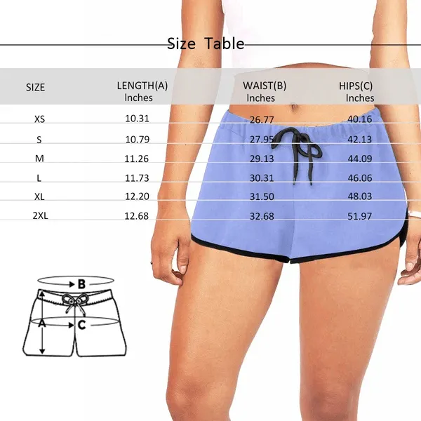 Custom Face Samsh Selfie Beach Board Shorts Swim Trunks Personalized Women's Casual Yoga Shorts
