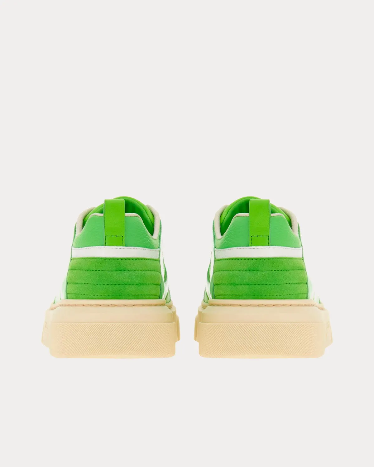 Cut Out Leather Lime Green Low Top Sneakers