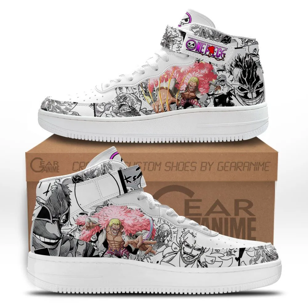 Doflamingo Sneakers Air Mid OP Custom Anime Shoes Mix Manga