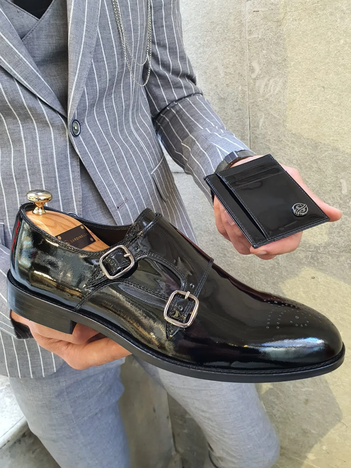 Evo Sardinelli Double Monk Leather Shoes