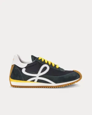 Flow Runner 2.0 Nylon & Suede Black / White / Khaki Low Top Sneakers