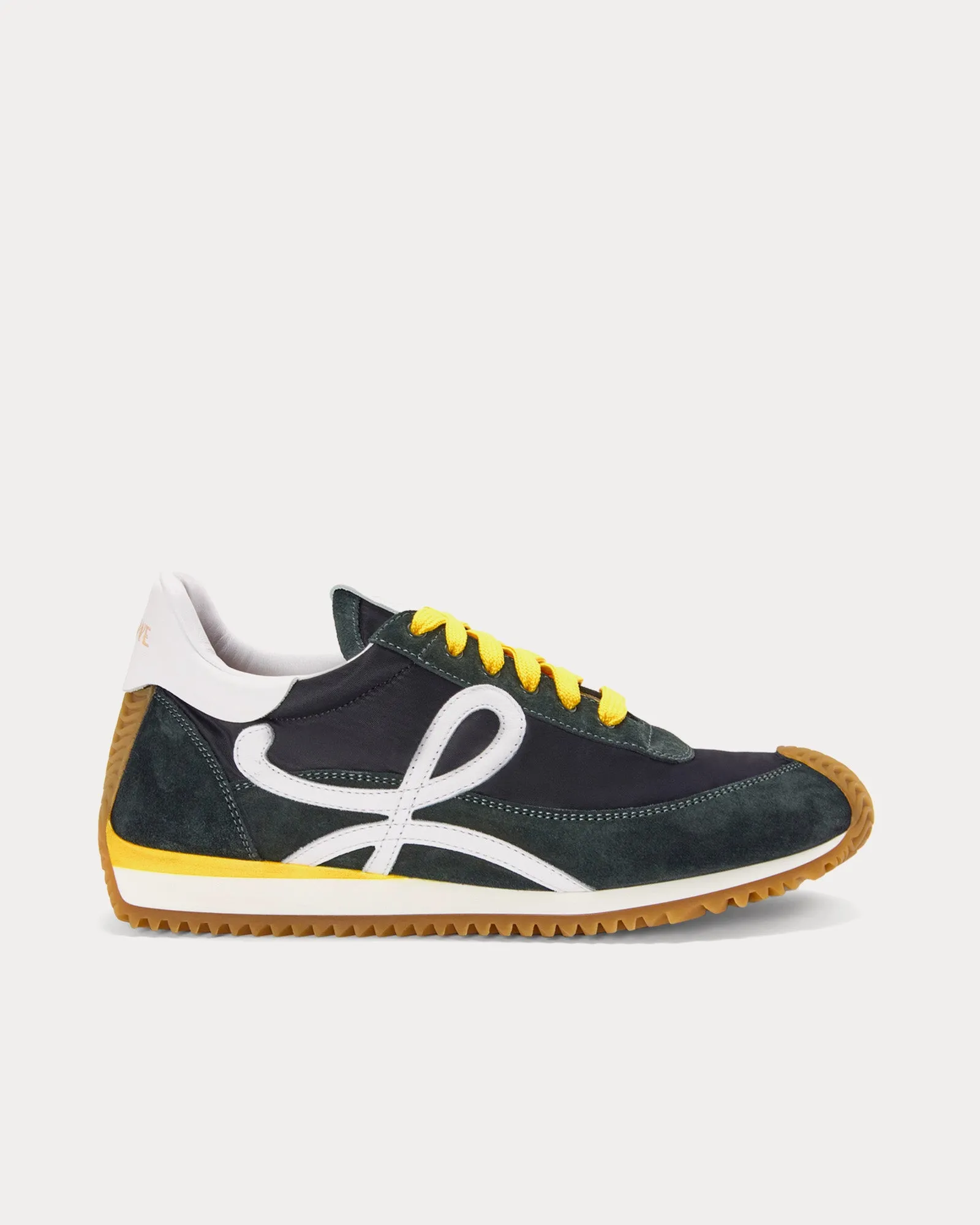 Flow Runner 2.0 Nylon & Suede Black / White / Khaki Low Top Sneakers