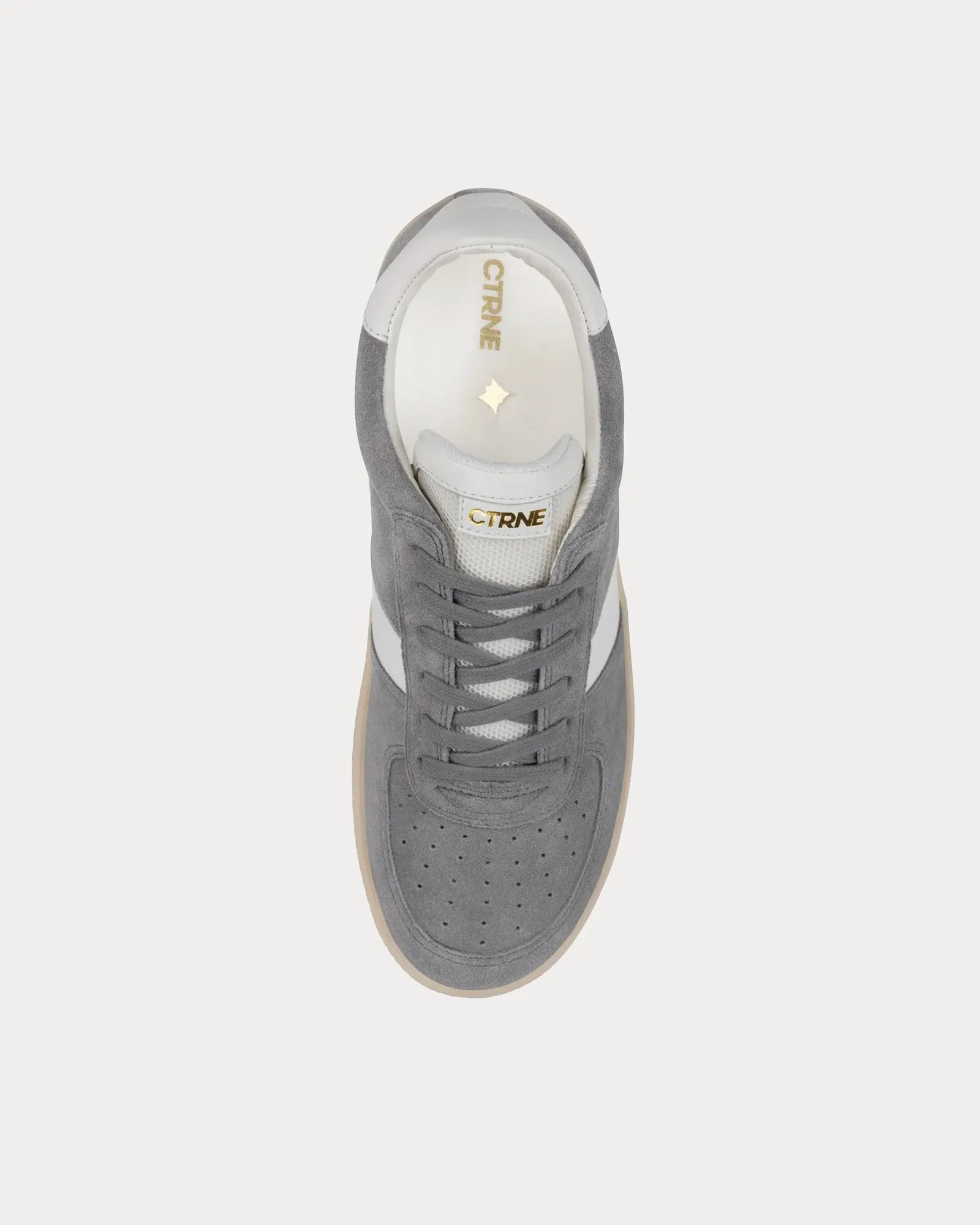 Geode Suede Grey / White Low Top Sneakers