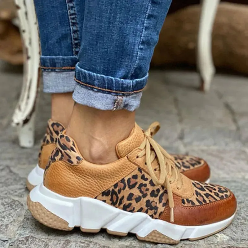 HELENE | COMFORTABLE ORTHOPAEDIC LEOPARD SNEAKERS