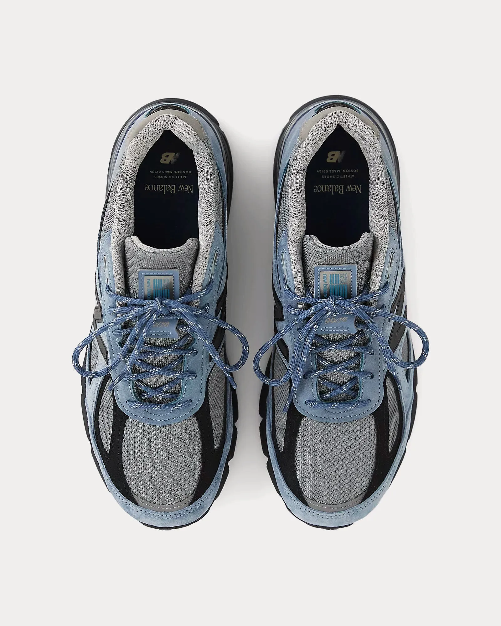 Made in USA 990v4 Arctic Grey / Black Low Top Sneakers