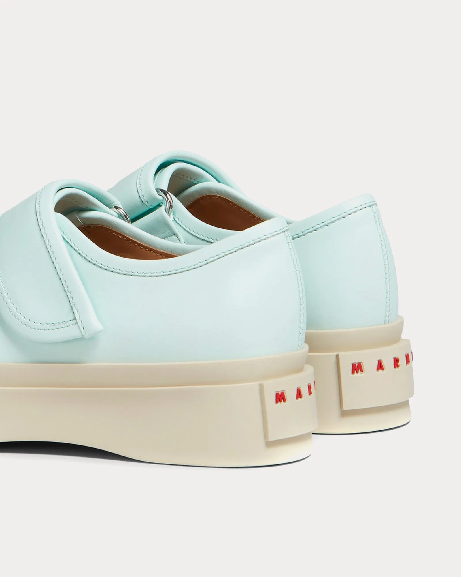 Mary Jane Leather Light Blue Slip On Sneakers
