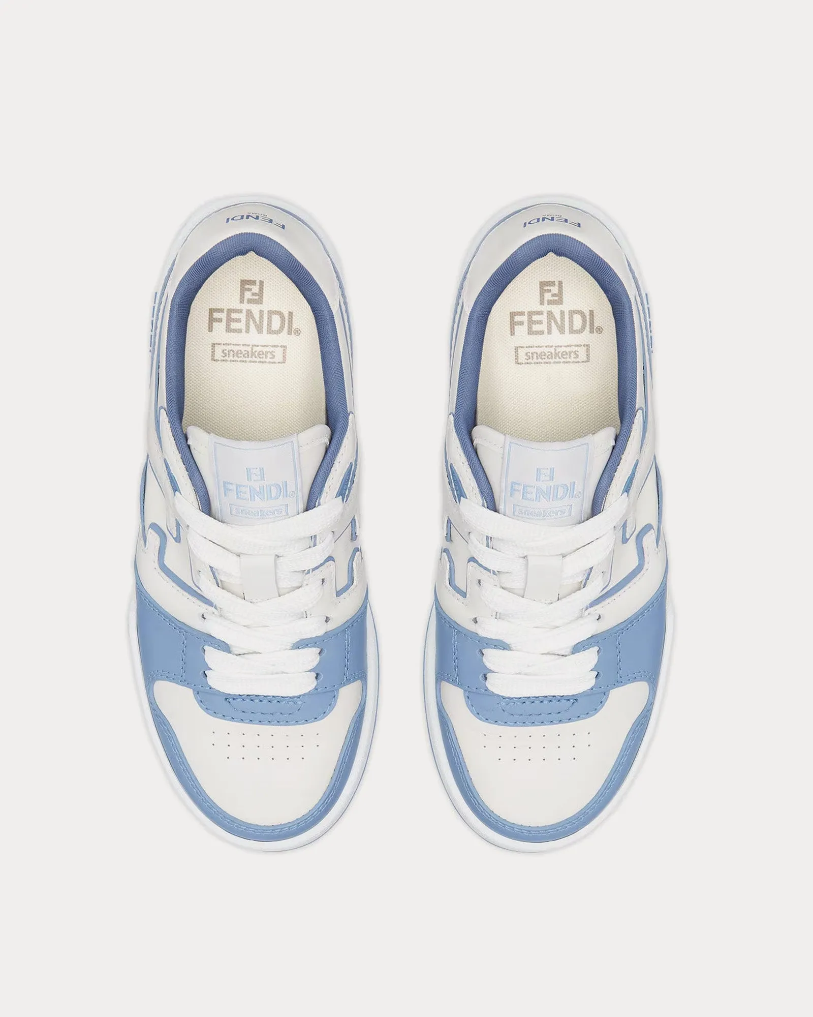 Match Leather Light Blue Low Top Sneakers