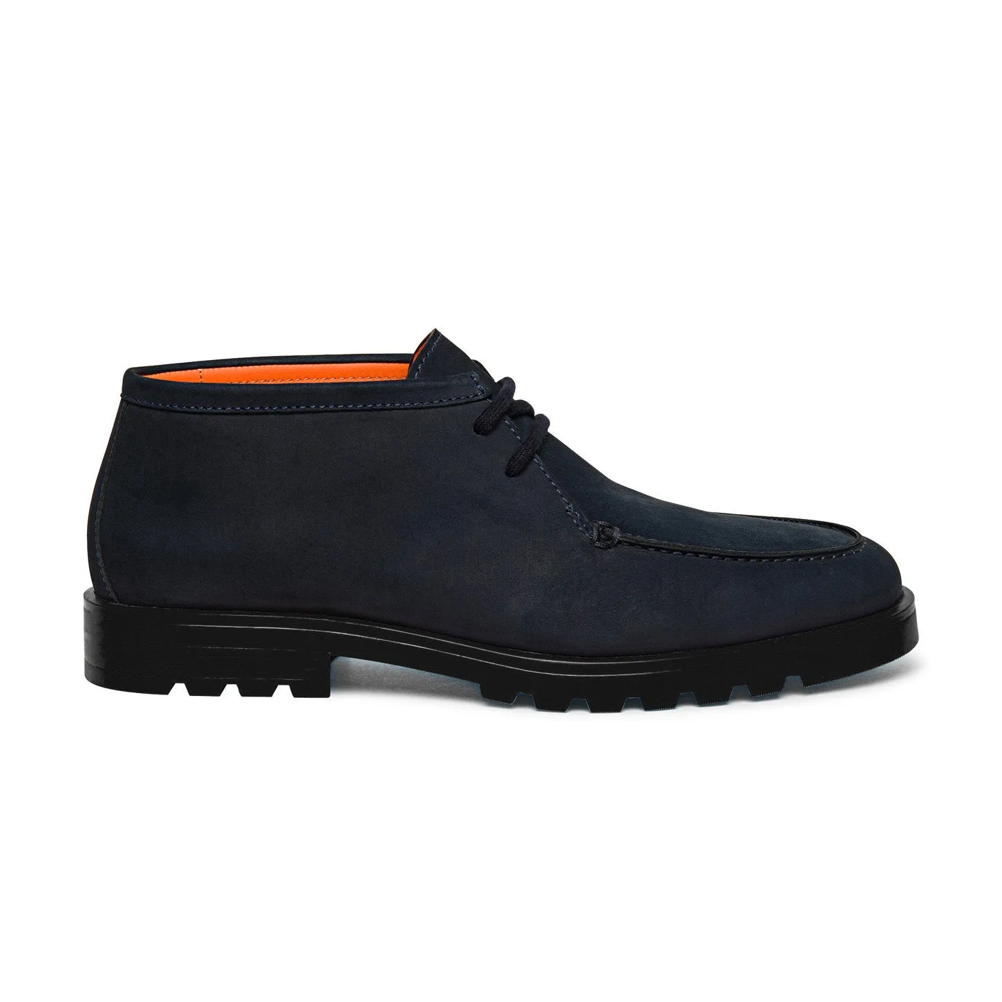 Navy Blue Nubuck Leather Shumen Chukka Chunky Boots with Track Sole - AW24 - Hiking and Trekking Boots