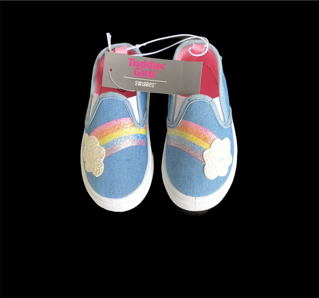 NEW Swiggles Toddler Slip on Casual Sneakers Rainbow, Sz 9