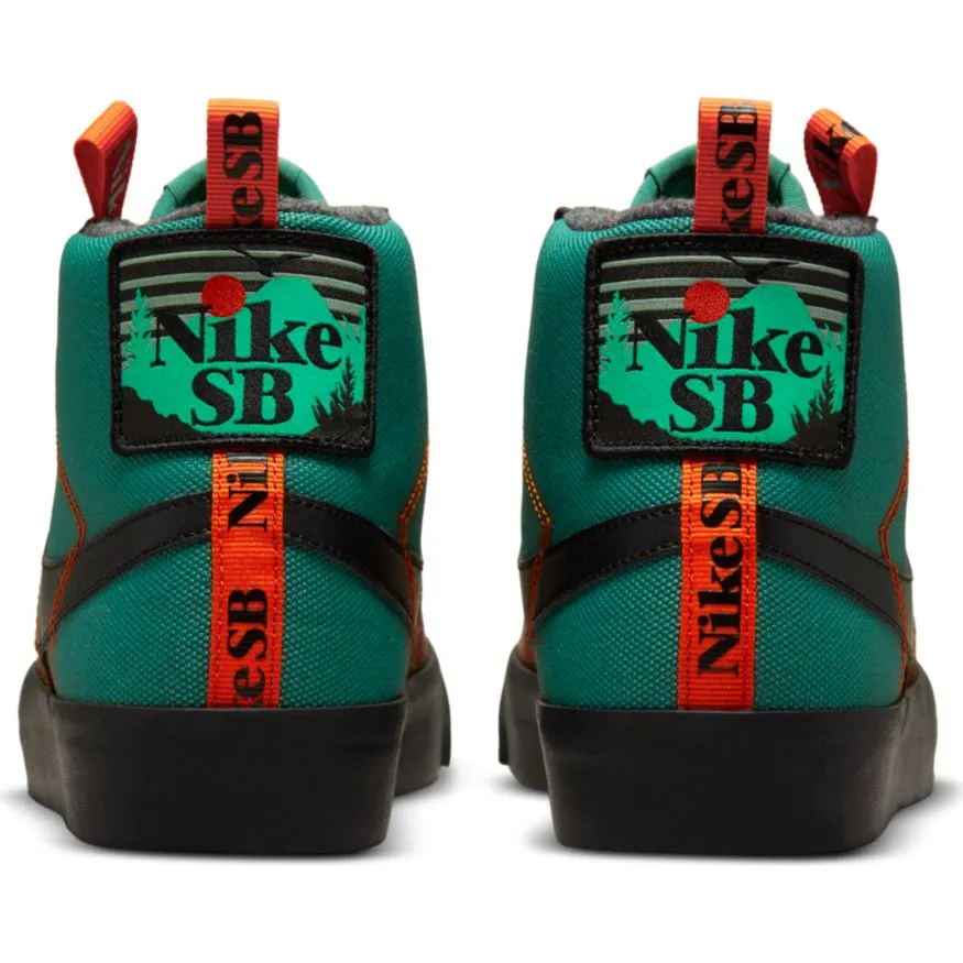 Nike SB Zoom Blazer Mid Premium Skateboard Shoe - Noble Green/Black-White-Safety Orange