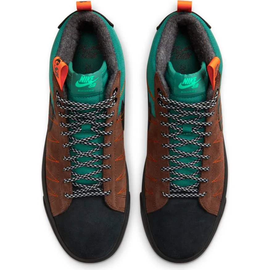 Nike SB Zoom Blazer Mid Premium Skateboard Shoe - Noble Green/Black-White-Safety Orange