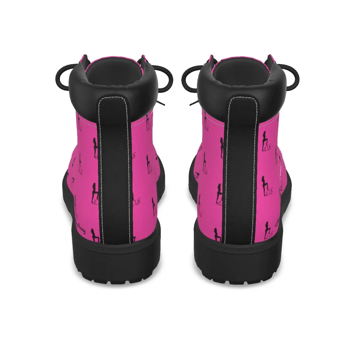 Officially Sexy Neon Pink & Black Skyline Women's Short Boots