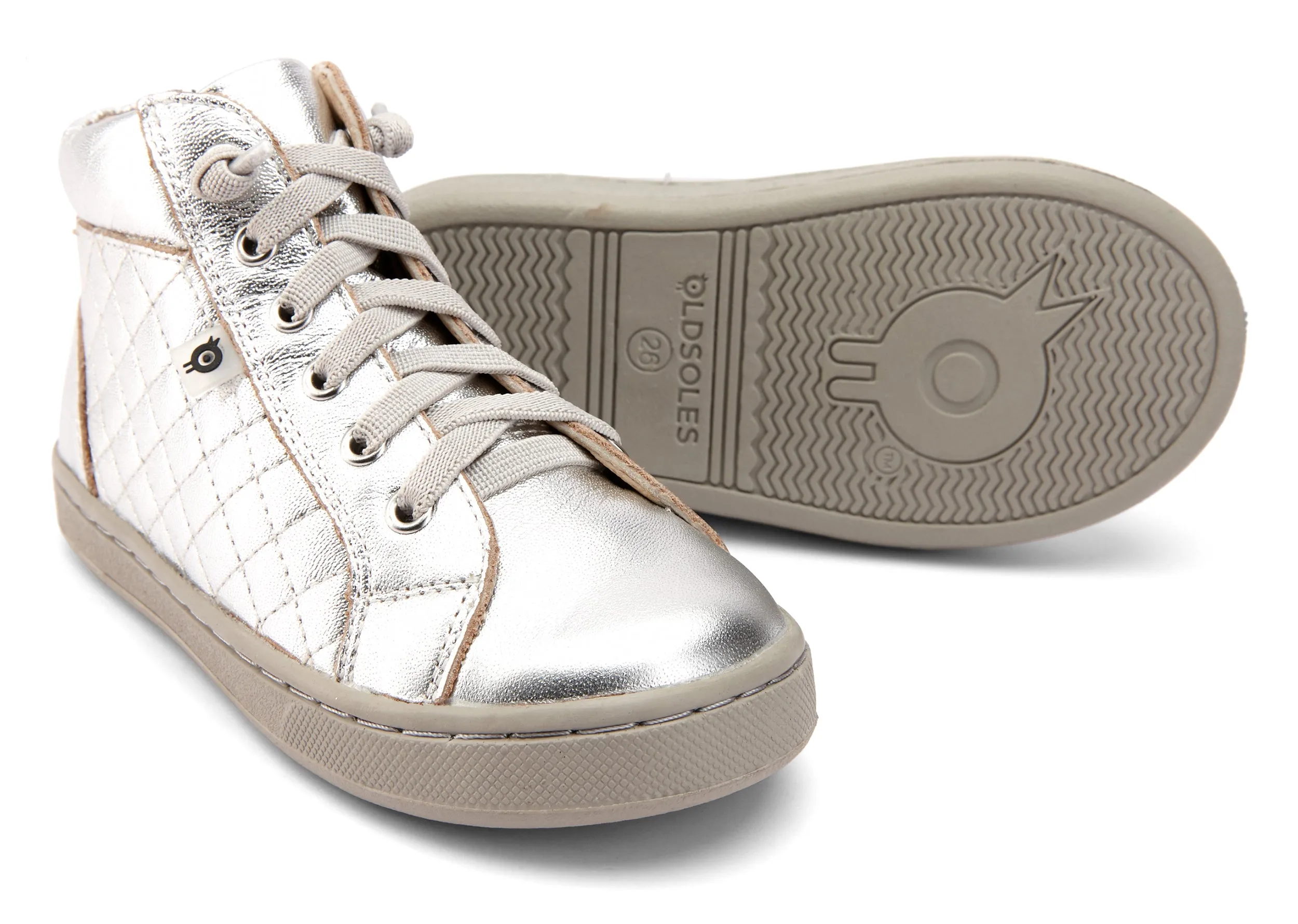 Old Soles Girl's and Boy's 6115 Plush High Top Sneakers - Silver