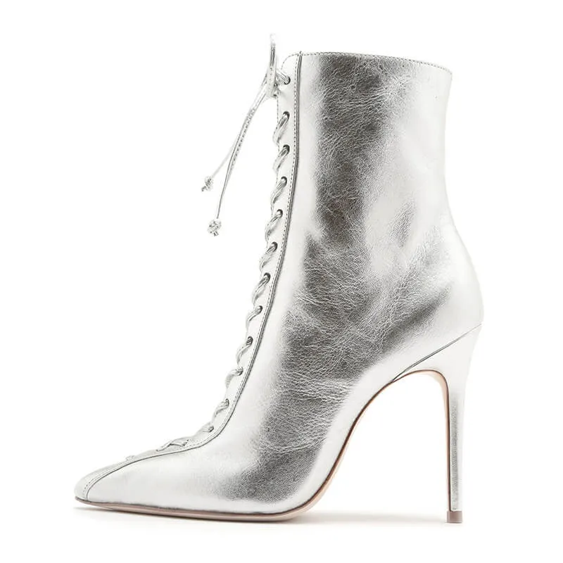 Party PU Point Toe Strap High Heel Ankle Boots