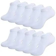 Premium Cotton Ankle Socks (6 Pairs)-White