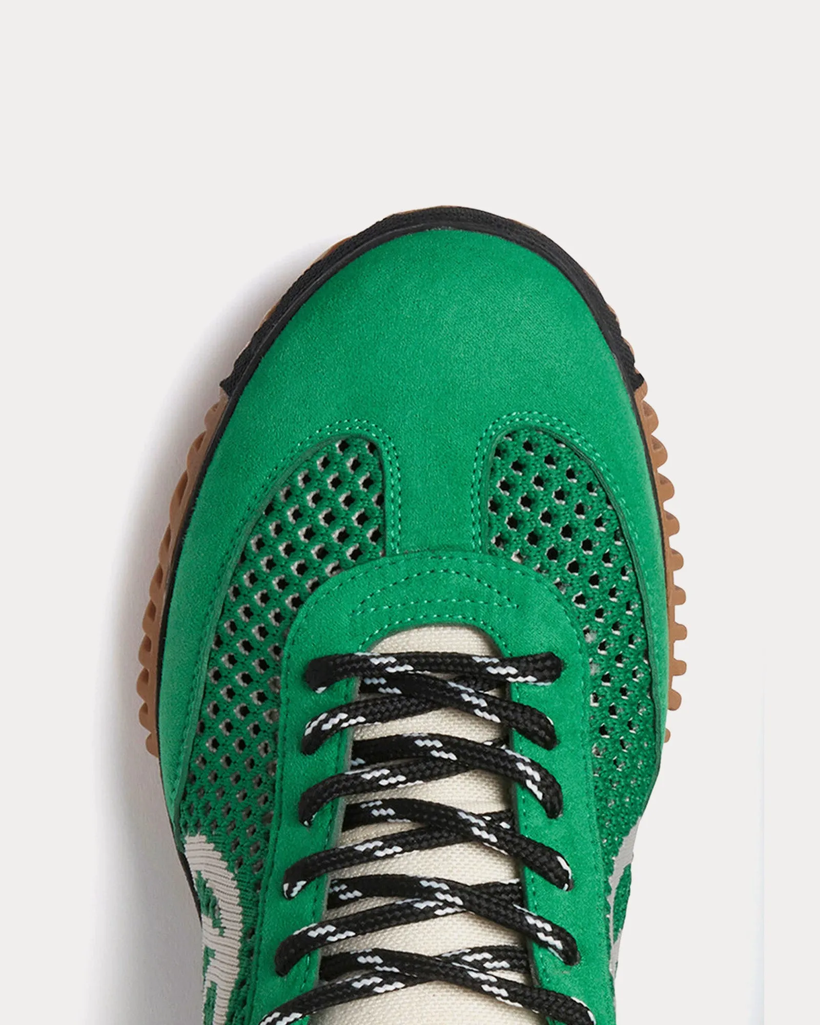 S-Wave Sport Mesh Panelled Fern Green Low Top Sneakers