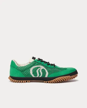 S-Wave Sport Mesh Panelled Fern Green Low Top Sneakers