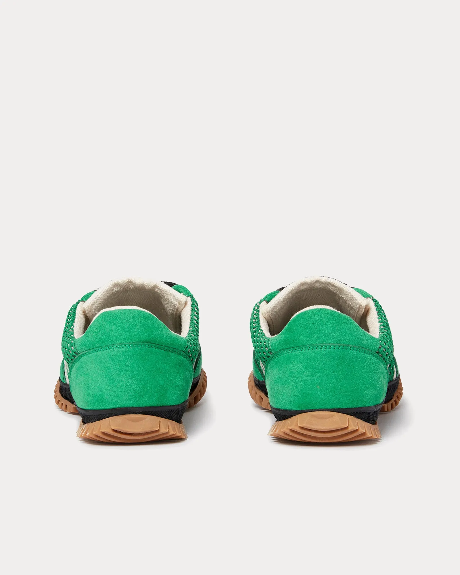 S-Wave Sport Mesh Panelled Fern Green Low Top Sneakers