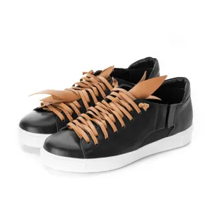 SHR Garden of Reveries black leather sneakers