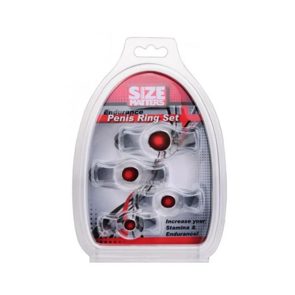 Size Matters Endurance Penis Ring Set Clear