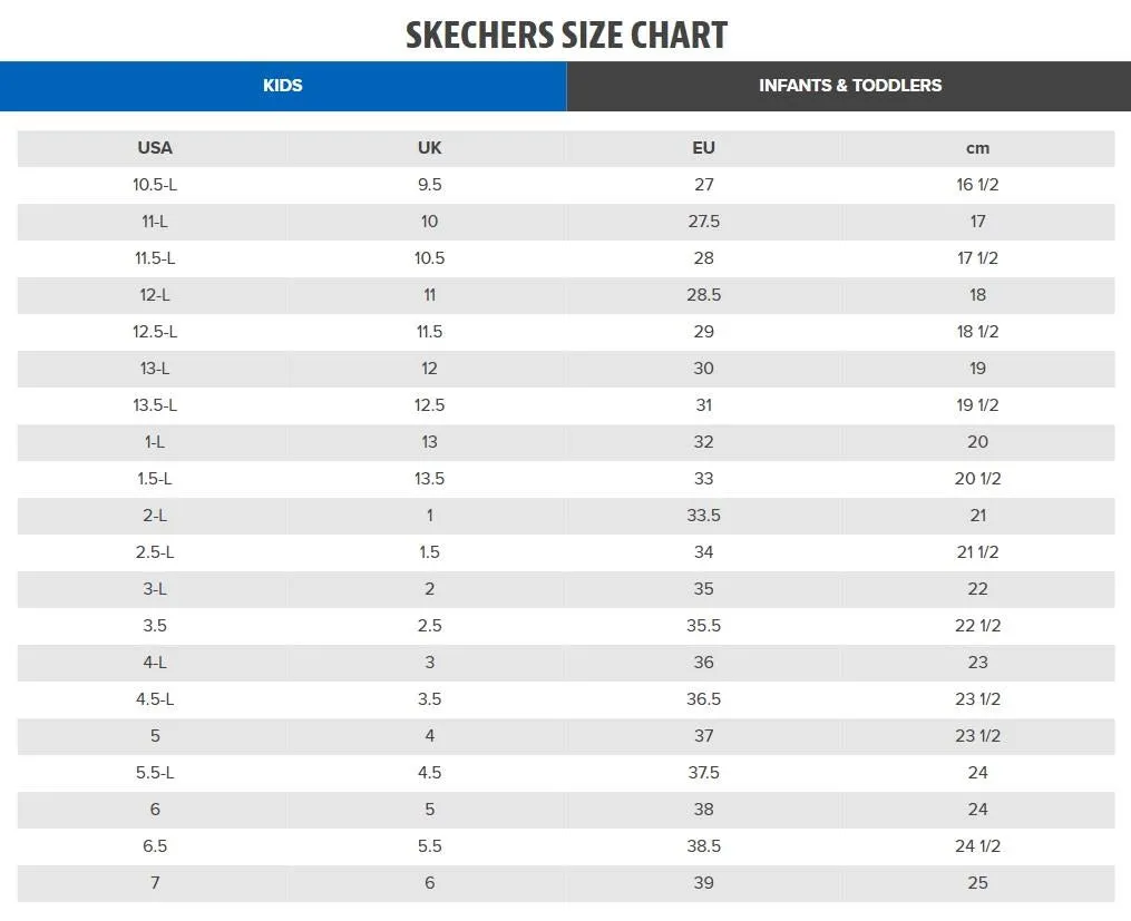 Skechers (GAR302208L) Childrens Sports Quick Kicks in UK 1.5 to 13.5