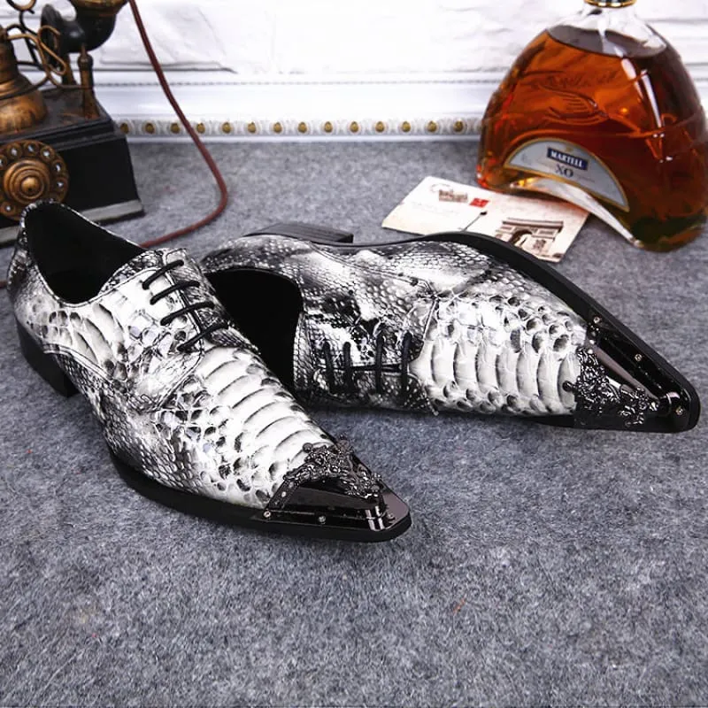 Snakeskin Patterns in Men’s Formal Office and Wedding Business Shoes